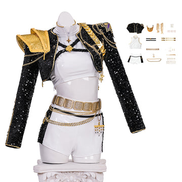 Kpop Demon Hunters Rumi Golden Black Performance Dance Outfit Ver2 Becostume
